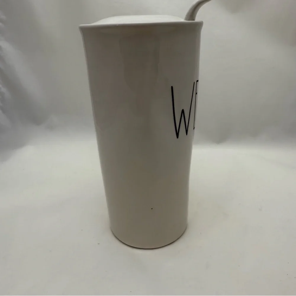 ☕ Rae Dunn WEEKDAY Travel Mug with Lid Ceramic Cup